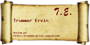 Trummer Ervin névjegykártya